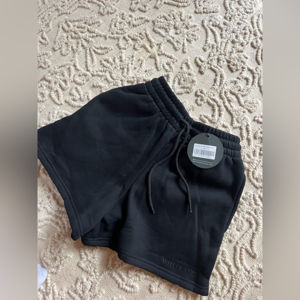 White fox Along for the ride lounge shorts black